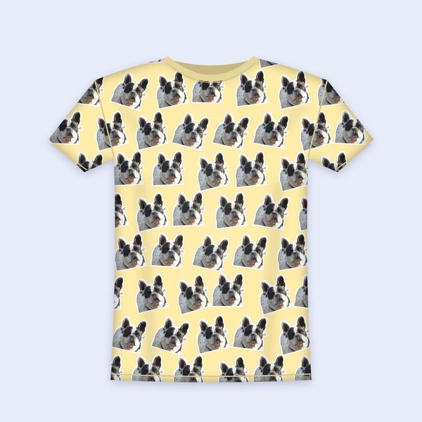 Frenchie All-Over Muster T-Shirt