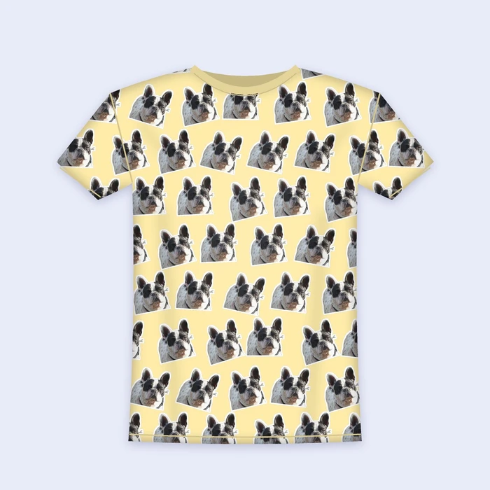 Frenchie All-Over Muster T-Shirt