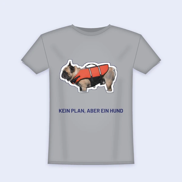 Sticker-Style Hund T-Shirt