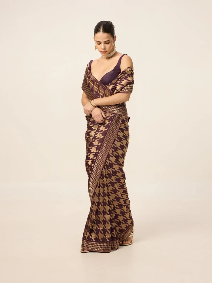 The Burgundy Gerum Saree