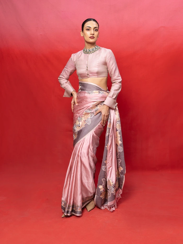 Handwoven Pink Silk Banarasi Saree