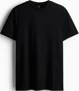 Men Black and White Solid Cotton Pure Cotton T-shirt Regular Fit 