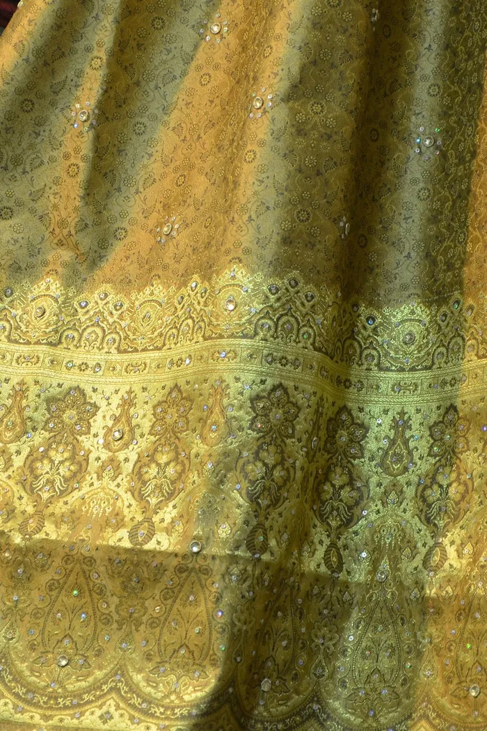 Olive Gold Brocade Silk Banarasi Saree