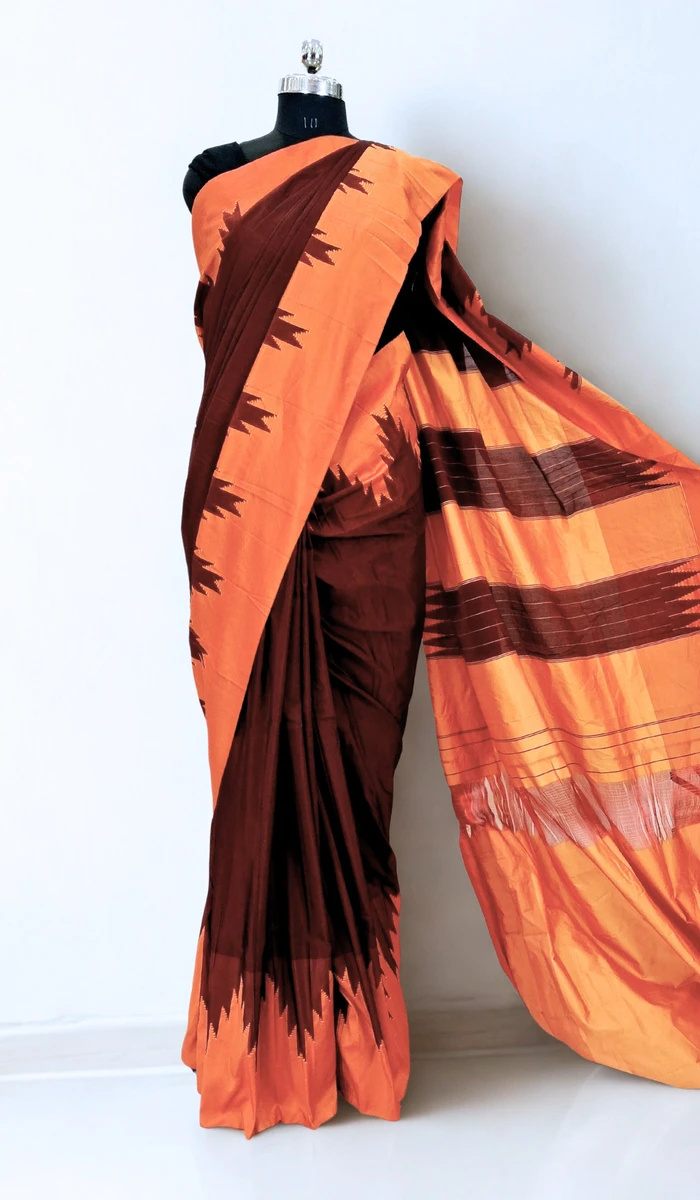 Maroon Cotton Silk Ilkal Saree