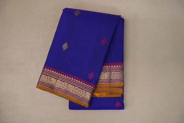 Deep Blue Vintage Kanjivaram Silk Saree By Shreenivas Silks Pssr019924