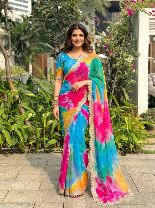 Embellished Lehriya Saree