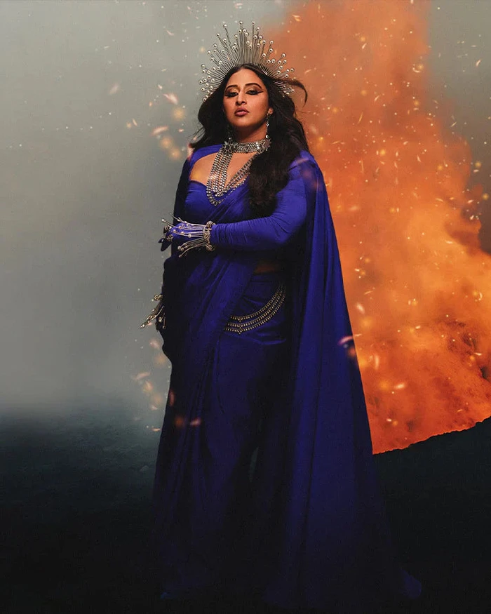 Raja Kumari in Handwoven Midnight Blue Silk Saree