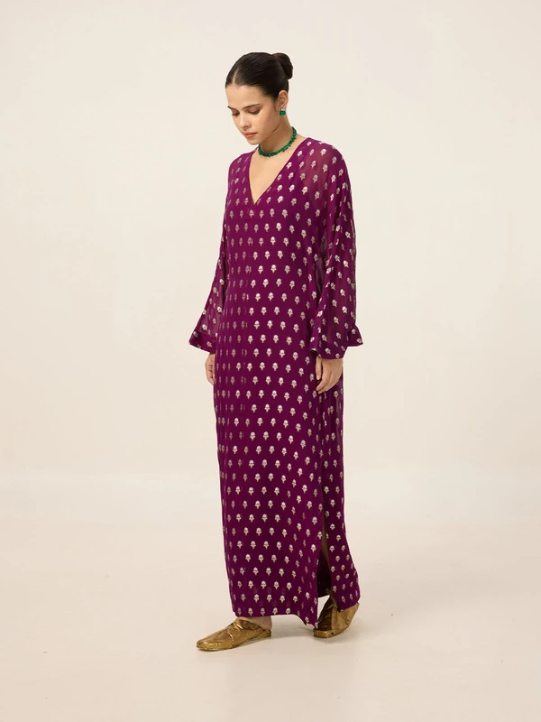 Handwoven Burgundy Kaftan