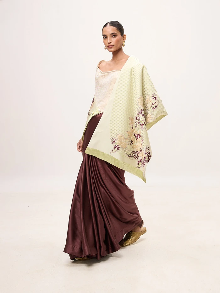 Handwoven Mint Green Silk Banarasi Shawl