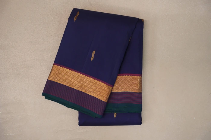 Deep Blue Vintage Kanjivaram Silk Saree By Shreenivas Silks Pssr019914