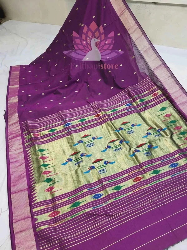 Cotton Paithani Saree - Lightweight Traditional Festive
