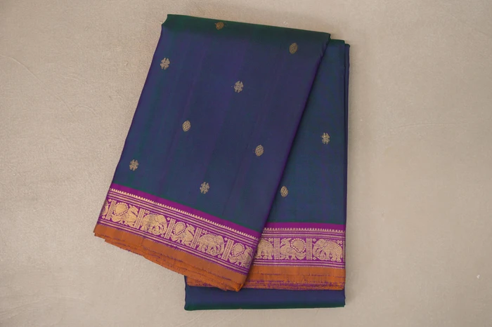 Green And Pink Dual Tone Vintage Kanjivaram Silk Saree By Shreenivas Silks Pssr019897