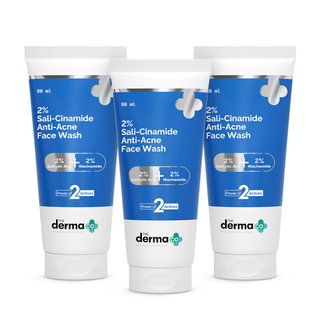2% Sali-Cinamide Anti-Acne Face Wash with 2% Salicylic Acid & 2% Niacinamide - 80 ml (Pack Of 3)