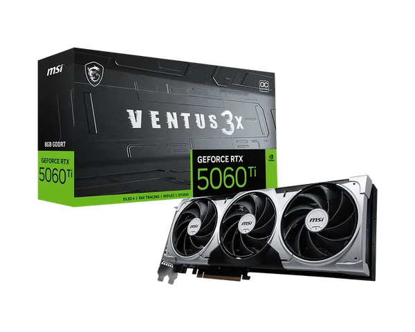 MSI GeForce RTX 5060 Ti 8G VENTUS 3X OC GDDR7 Graphics Card