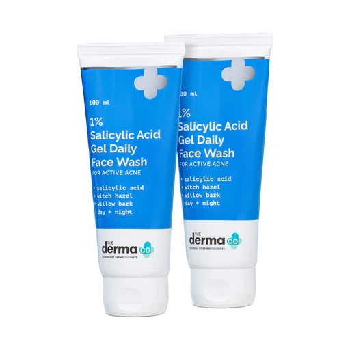 1% Salicylic Acid Gel Face Wash with Salicylic Acid & Witch Hazel - 100ml (Pack of 2)