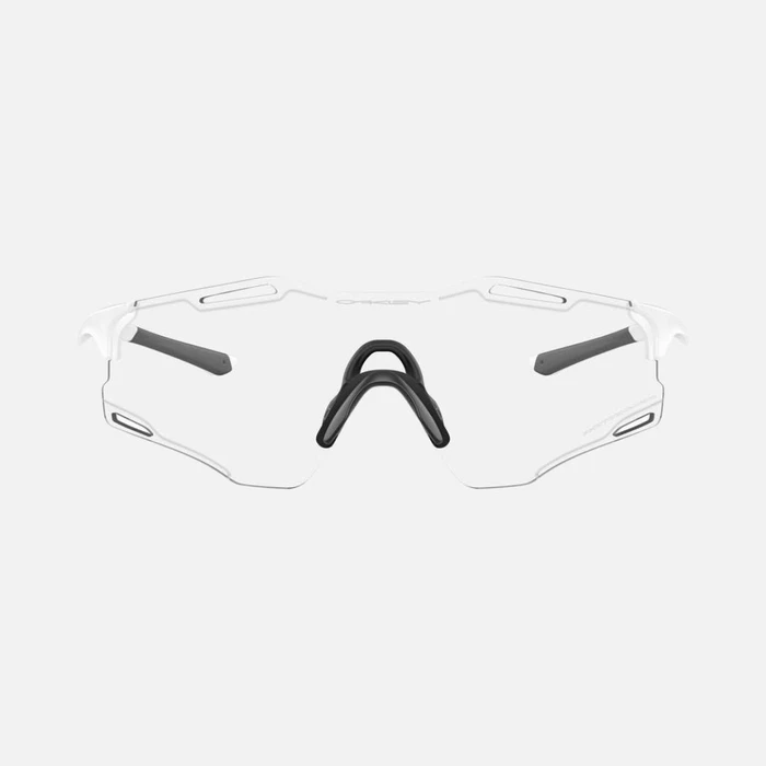 Oakley Cybr Zero Sunglasses Matte White/Clear to Black Iridium Photochromic Lenses