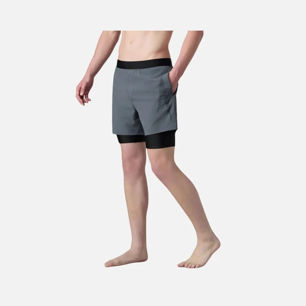 Speedo Men's 4 Way Comfort Stretch Volley Watershorts With Built In Jammer - Grey Lead & Anthracite