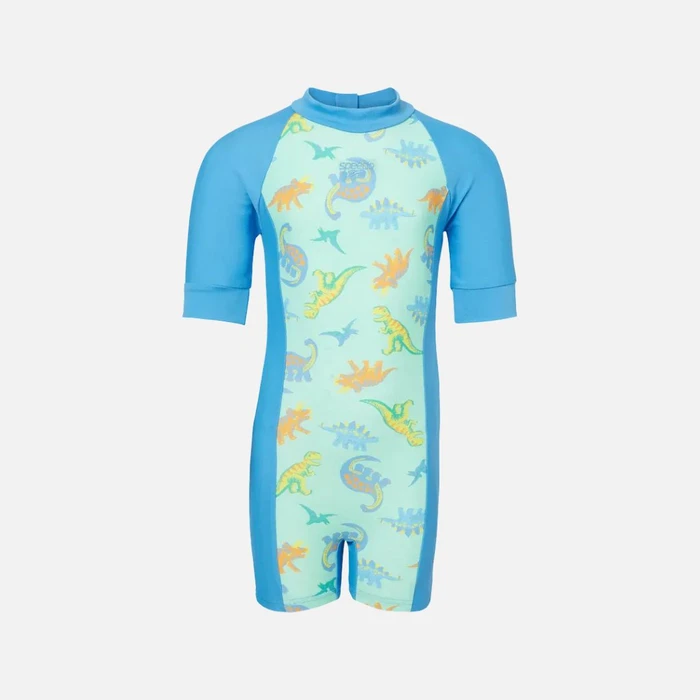 Tots Speedo Unisex Endurance10 Printed Essential Legsuit For Boys and Girls - Fish Tank & Periwinkle Blue