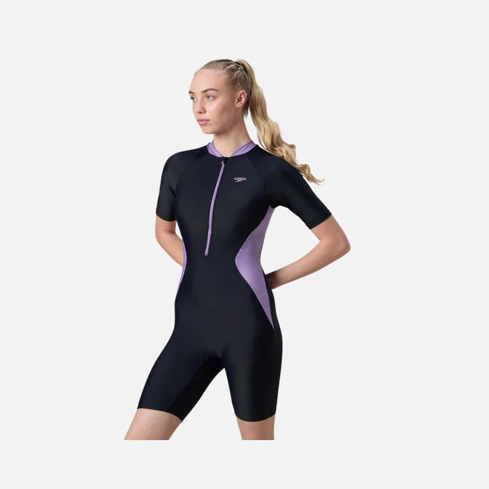 Speedo Women's Endurance10 Essential Panel Closedback Kneesuit - True Navy & Purple Mist