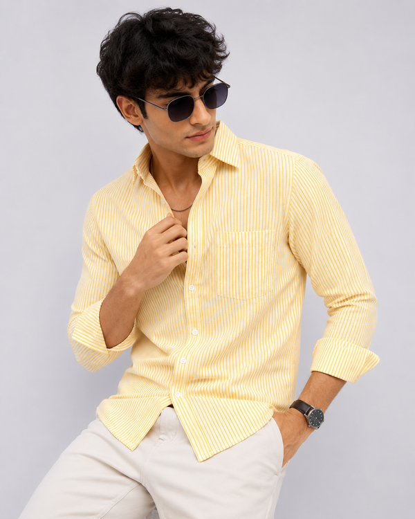 Sunbeam Yellow Pinstripe Cotton Shirt