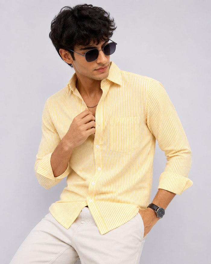 Sunbeam Yellow Pinstripe Cotton Shirt