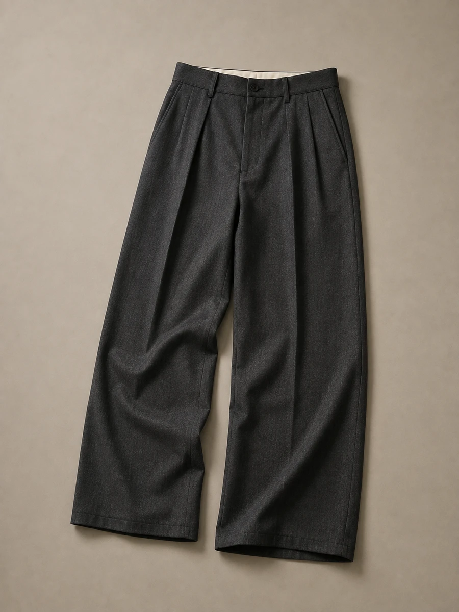 Pleated wide leg