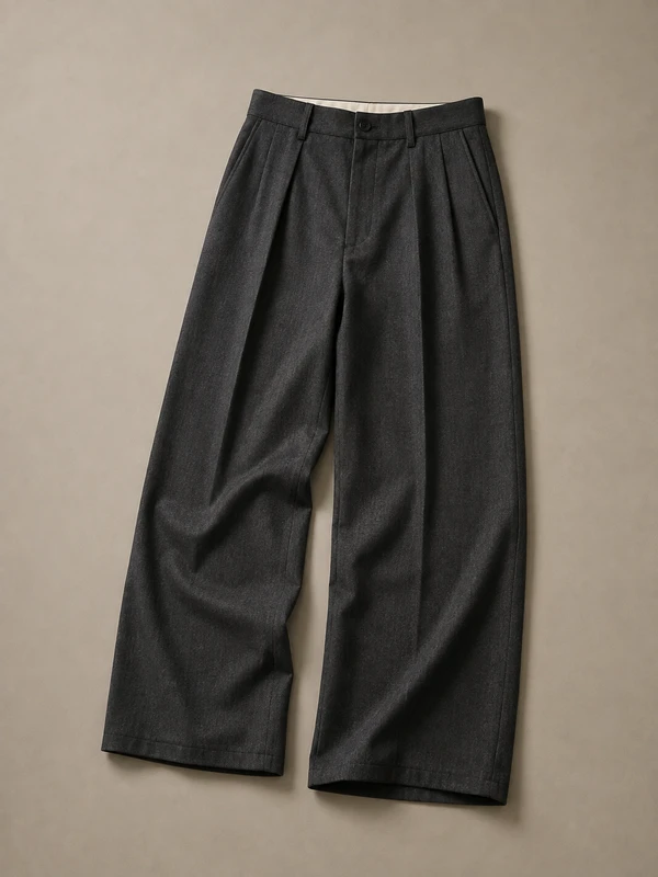 Pleated wide leg