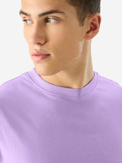 Solid Half-Sleeve Tshirt | Lavander | Cotton | Lite-Weight