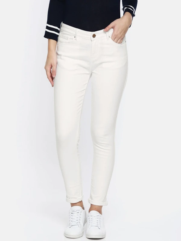 SPYKAR Women White Adora Skinny Fit Mid-Rise Clean Look Stretchable Jeans