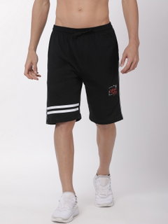 Urban Dog Men Black Solid Regular Fit Sports Shorts