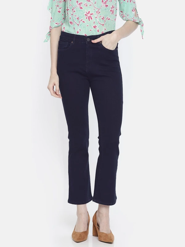 SPYKAR Women Navy Blue Elissa Bootcut High-Rise Clean Look Stretchable Jeans