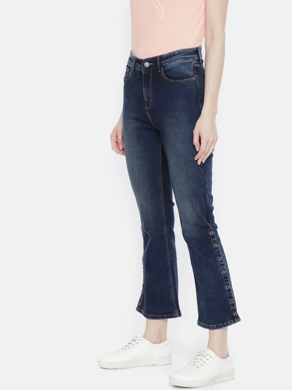 SPYKAR Women Blue Elissa Bootcut High-Rise Clean Look Stretchable Ankle Jeans