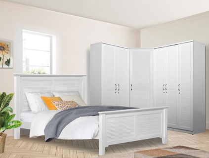 Home Centre Helios Reynan King Bed |Engineered Wood King Bed| (White) |1 Year Warranty