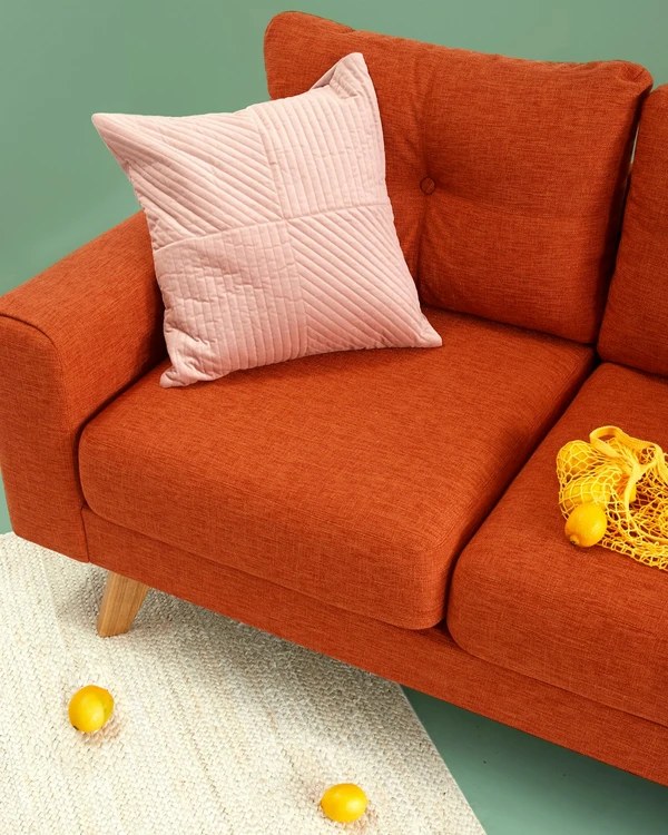 Terracotta Bouclé Sofa