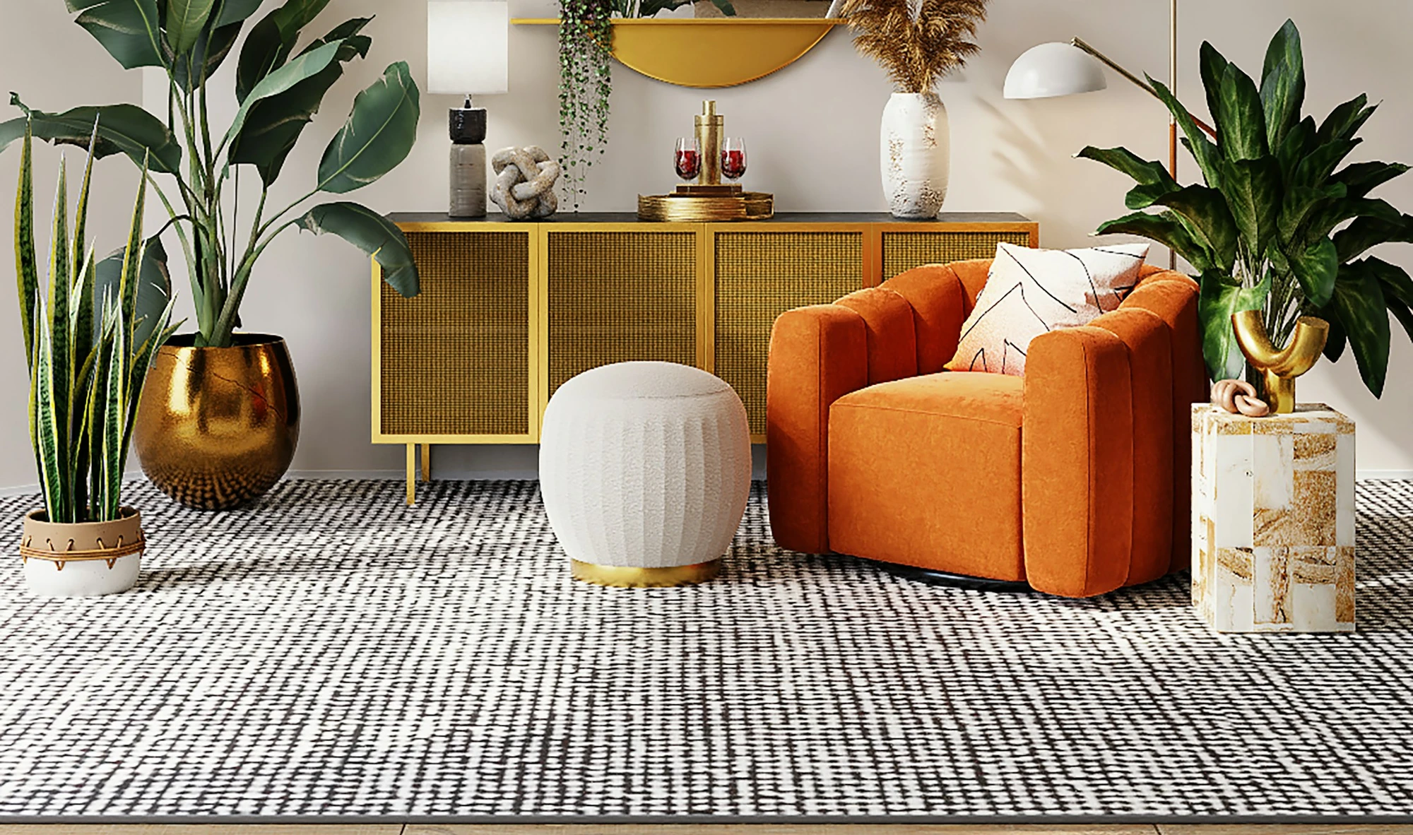 Styled living room