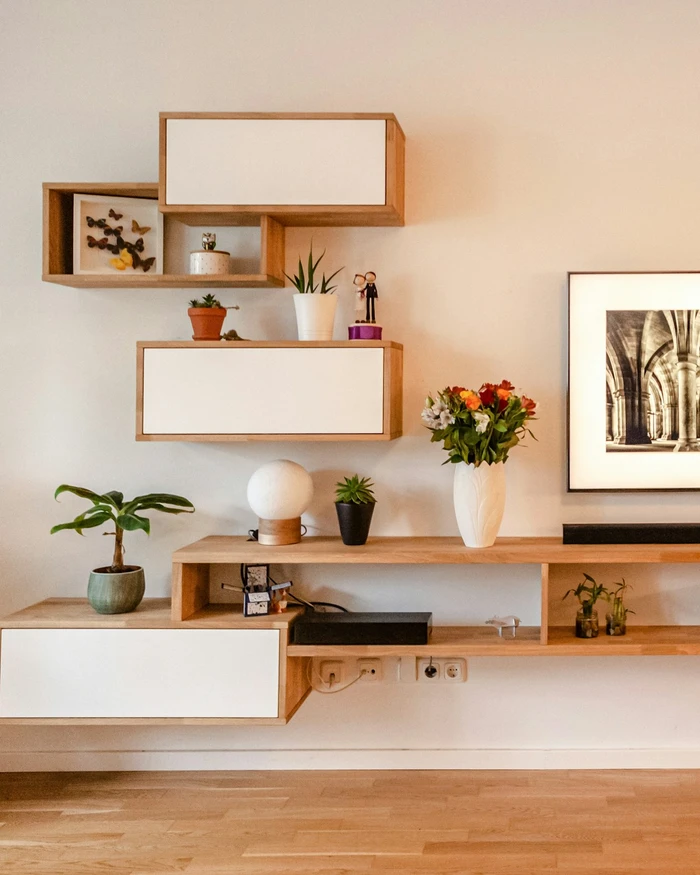 Floating Oak Shelving