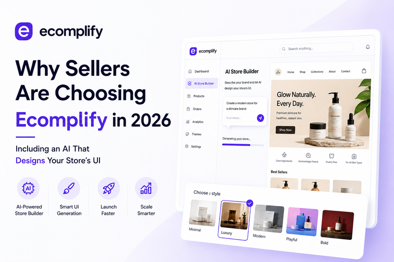 Why Sellers Are Choosing Ecomplify in 2026, Including an AI That Designs Your Store's UI