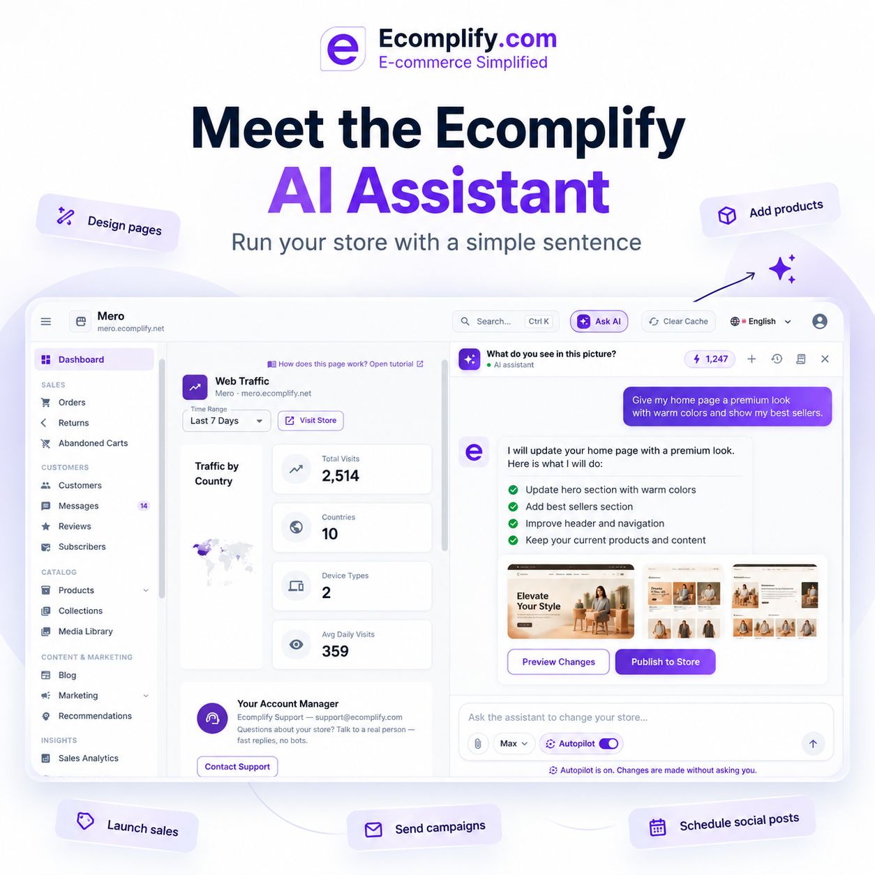 Run Your Online Store by Asking: Meet the Ecomplify AI Assistant