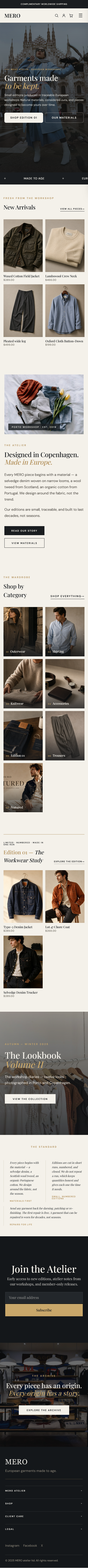 MERO mobile homepage