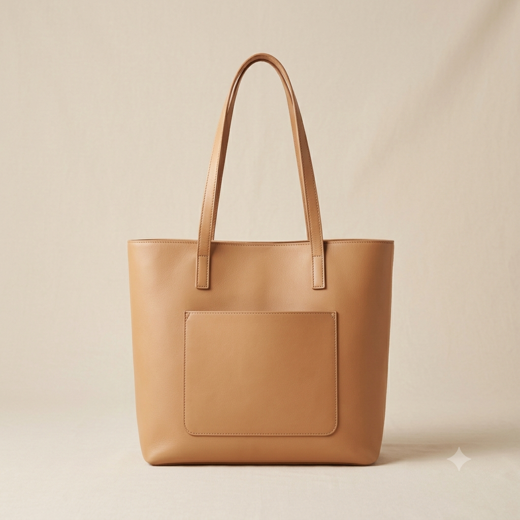 Leather tote bag