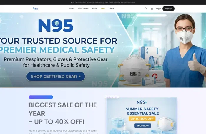 N95.in - Health & Safety store built on Ecomplify