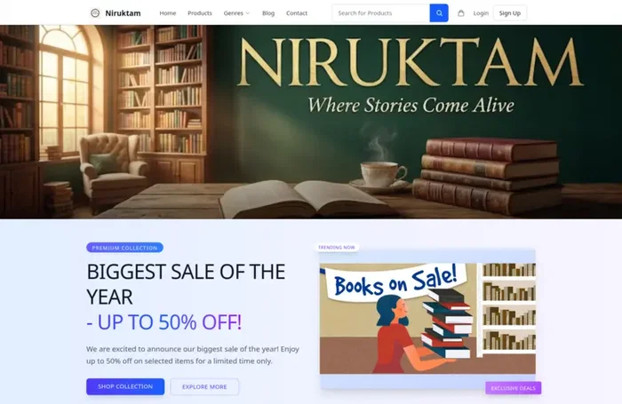 Niruktam.com - Books & Education store built on Ecomplify